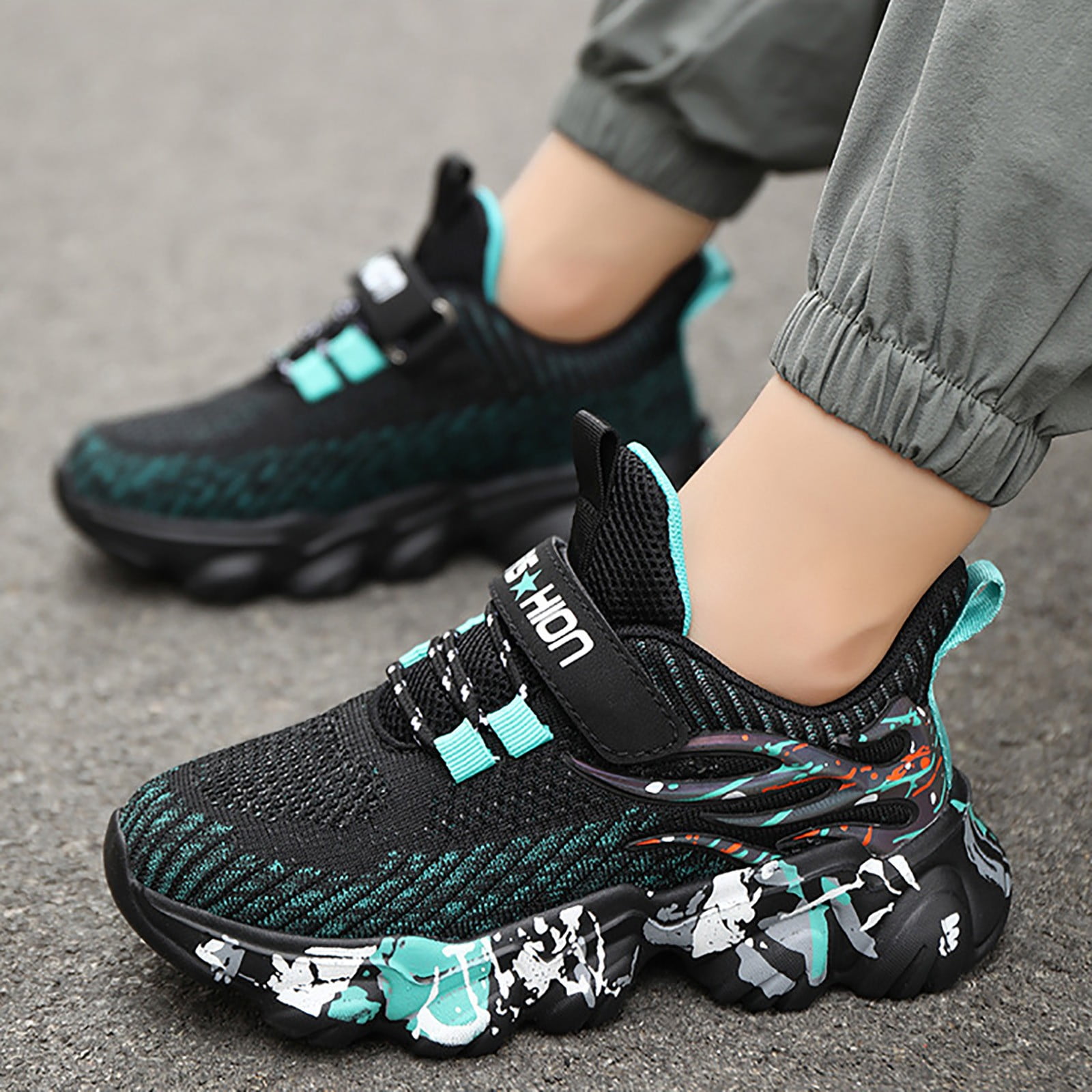 NIEWTR Unisex-Child Sneakers Toddler Boys Girls Running Leather Sneakers Breathable Mesh Athletic Shoes Lightweight Kids Walking Shoes Casual Shoes Walking/Running Shoes (Blue,4.5)