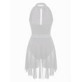 thumbnail image 5 of Aislor Women's Lyrical Dress Sleeveless Color Block Chiffon Skirted Leotard Contemporary Dance White S, 5 of 7