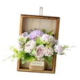 thumbnail image 3 of Flor artificial con decoración para puerta. Flor artificial en marco de madera para la casa. violeta, 3 of 9
