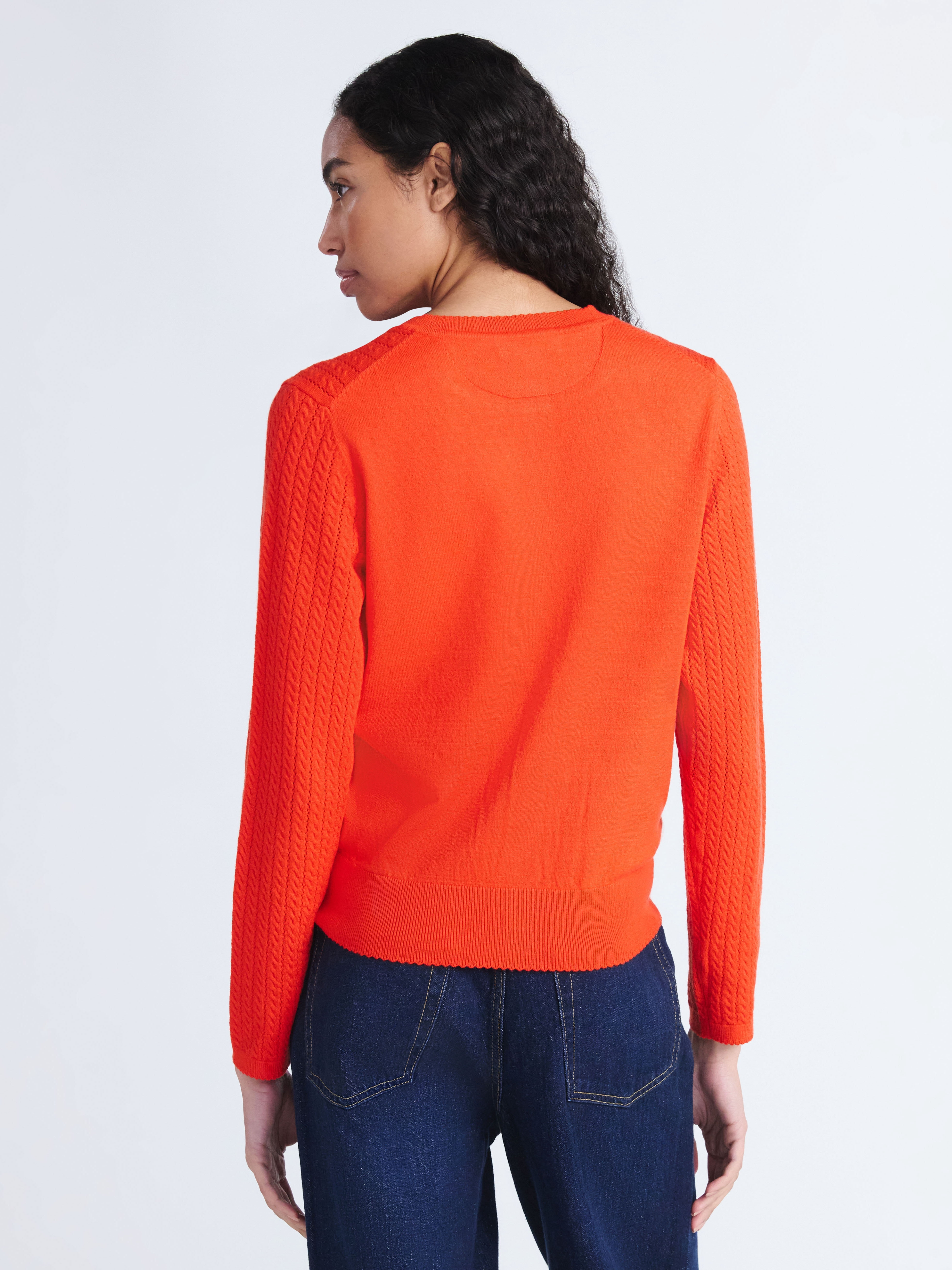 Free Assembly Women's and Women's Plus Cozy Yarn Welt Pocket Cable Cardigan Sweater, Midweight, Sizes XS-4X