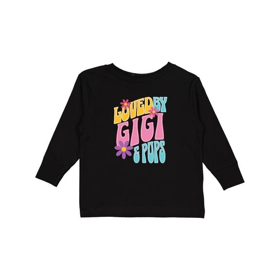 Inktastic Gigi and Pops Love Me Granddaughter Girls Long Sleeve Toddler T-Shirt