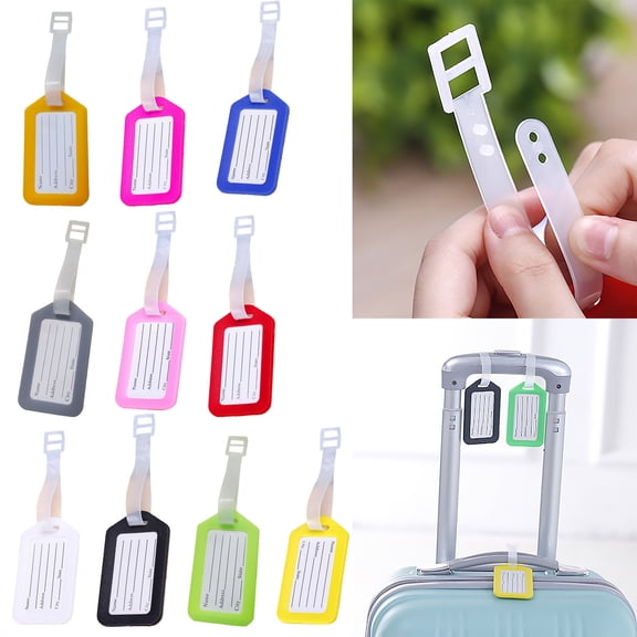 Cruise Essentials 2026,10 Pack Luggage Tags for Suitcases, Plastic Luggage ID Tags Pack Name with Blank Inserts for Suitcases, Backpacks, and Travel Bags Multicolor