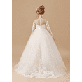 thumbnail image 6 of Wedding Flower Girl Dress Long Sleeve Princess First Communion Dresses Pageant Tutu gowns (Ivory 2 -3Years）, 6 of 9