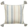 thumbnail image 1 of Altair Oceanside Chevron Blue / Brown 18" x 18" Indoor Square Hand - Crafted Throw Pillow, 1 of 6