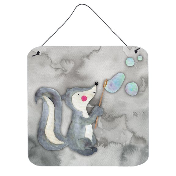 Skunk and Bubbles Watercolor Wall or Door Hanging Prints