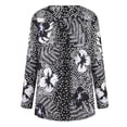 thumbnail image 4 of zanvin Hauts pour Femmes, Mode Féminine Imprimée Décontractée Col en V Manches Longues T-Shirt Ample à Boutons, Blanc, 4 of 5