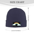 thumbnail image 3 of ZICANCN Cartoon Rainbow Knit Beanie Hat , Winter Cap Soft Warm Classic Hats for Men Women Navy Blue, 3 of 8