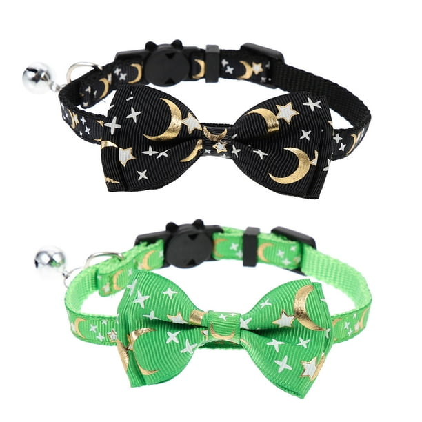 KAKOWELY 2 collares para gatos con cascabel, decorativos, con lazo, para fiestas