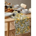 thumbnail image 6 of Yellow Lemon Table Runner Cotton Linen 48 Inch Holiday Dresser Scarves, Green Leaves Fruit Branch Pastoral Farm Tablerunner for Kitchen Coffee Dining Bedroom Living Room Dinner Scarf Décor 13''x48'', 6 of 9