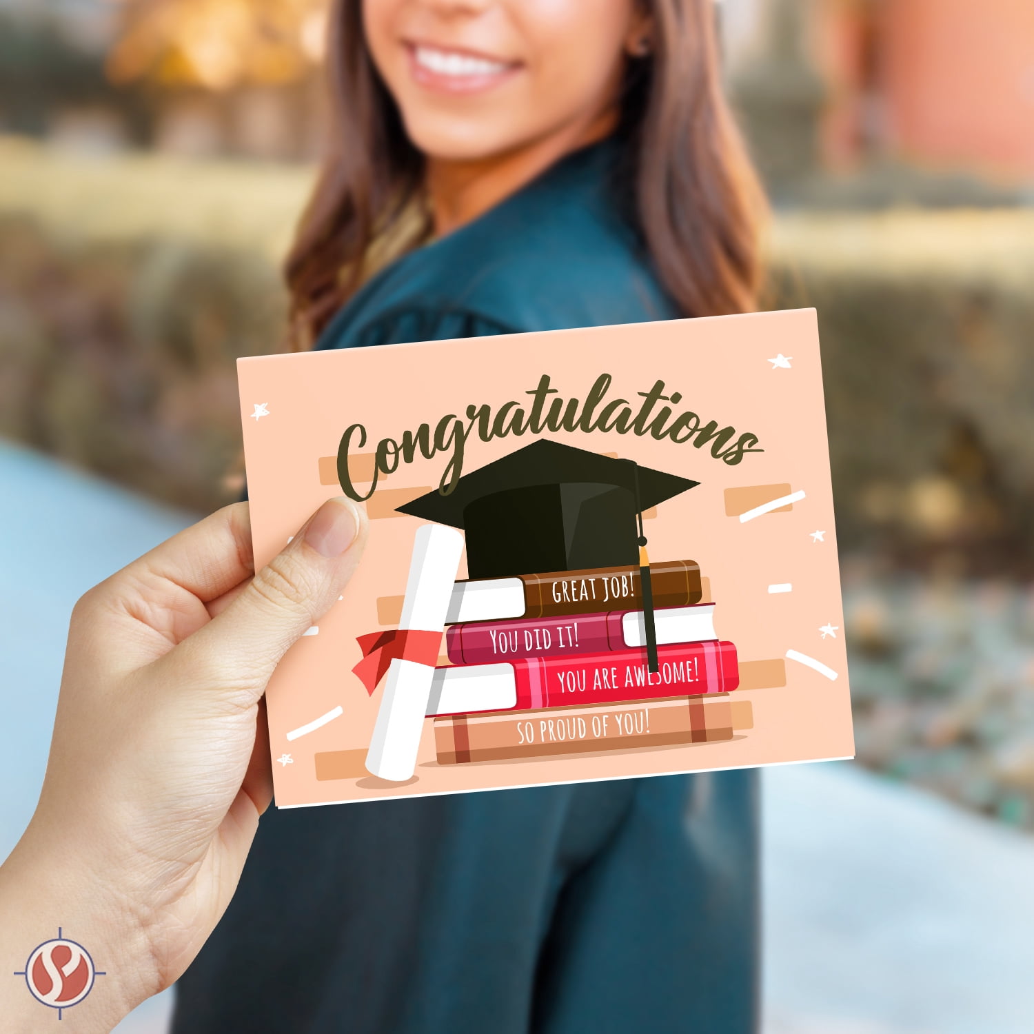 Congratulations, You Did It, Great Job, So Proud of You Graduation Greeting Cards and Envelopes – Class of 2026 Graduates Celebratory Fold Over Greetings | (A2 Size) 4.25 x 5.5” | 25 per Pack