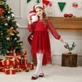 thumbnail image 6 of Taybagh Girls Holiday Dress Red Contrast Mesh Long Sleeve Formal Party Dress High Low Hem Girls Clothes Size 10-12, 6 of 9