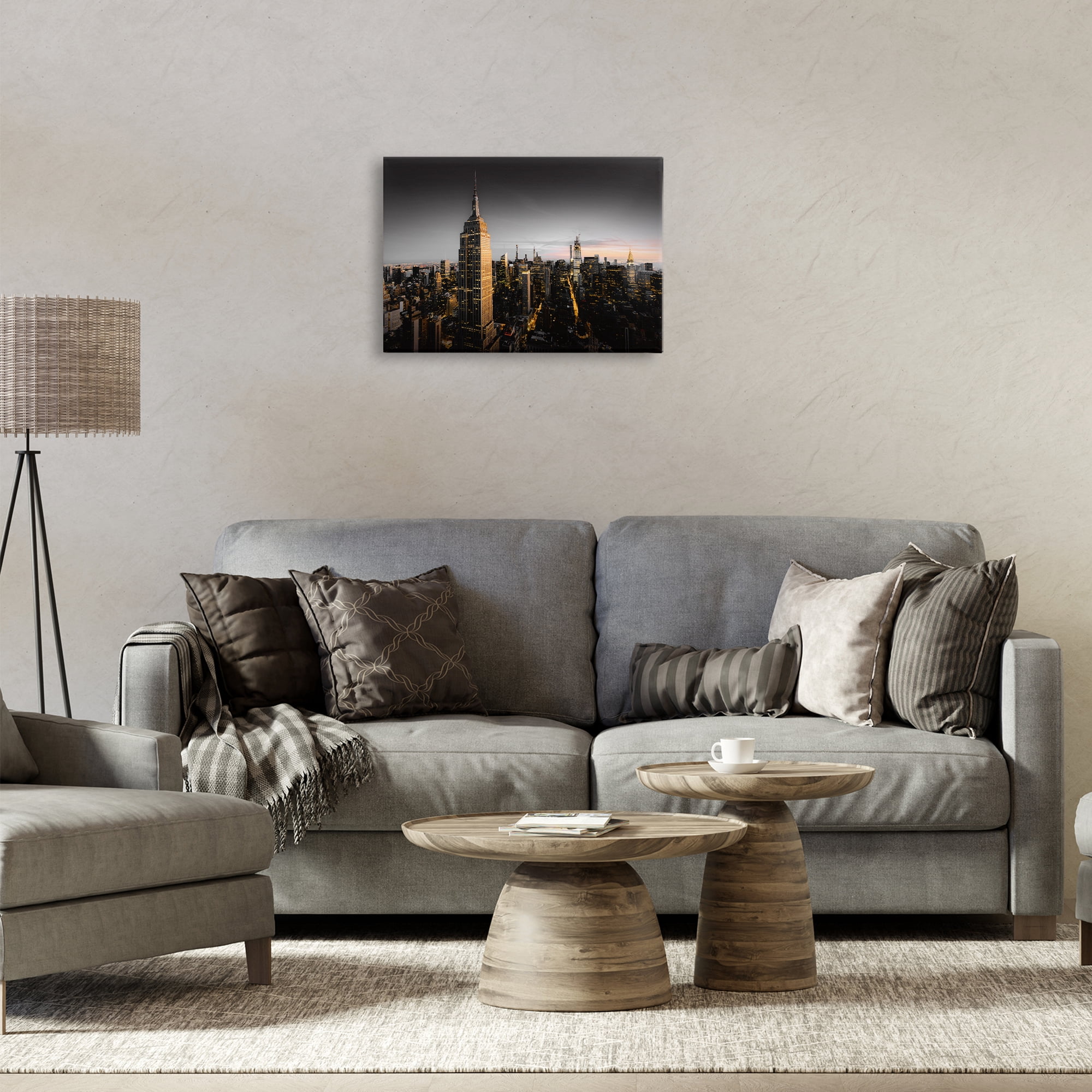 Stupell Industries Aerial City Horizon Scenic & Cityscapes Photography Wrapped Canvas Art Print Wall Art, 24 x 16