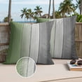 thumbnail image 3 of Sage Green Gray Ombre Outdoor Pillow Covers 24x24 Set of 2, Waterproof Patio Throw Pillowcase Protectors, Vintage Country Wooden Square Decorative Pillow Shams Cushion Covers for Seat Bed Couch Sofa, 3 of 8