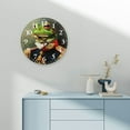 thumbnail image 4 of Creowell Frog Smile Military Uniform Theme Wall Clock 10 Inch Round 10x10in, 4 of 8