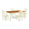 thumbnail image 3 of DOPL5-WHI-W East West Furniture 5 Piece Dining Room Furniture Set- a Rectangle Table and 4 Dining Chairs, Buttermilk & Cherry (Seat Option), 3 of 5