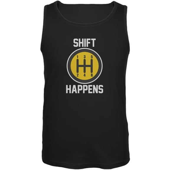 Shift Happens Black Adult Tank Top - Medium