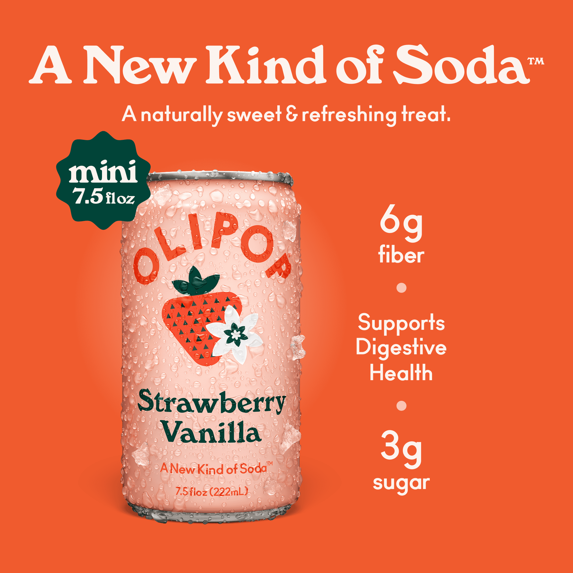 Olipop - Brandclub - OLIPOP Prebiotic Soda, Strawberry Vanilla
