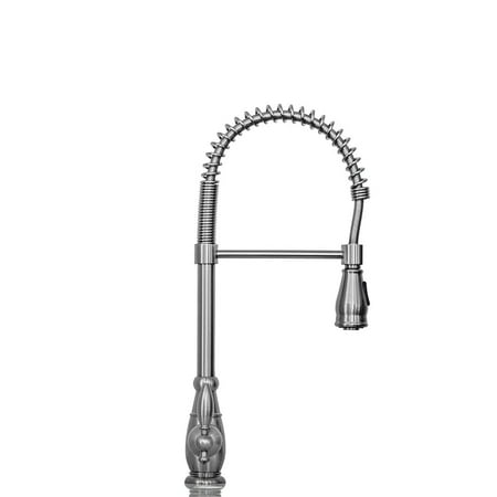 Strictly Sinks Traditional Pull Down Kitchen Faucet Dual Function Towel Bar 360° Swivel Spout Nickel
