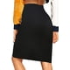 thumbnail image 2 of Falda de tubo ajustada a rayas hasta la rodilla con cintura elástica para mujer Sólido Negro XL Sólido Negro XL Xishao ropa, 2 of 2