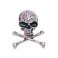thumbnail image 1 of Qarigey Broche de calavera de estilo Punk, broches encantadores de tibias cruzadas para mujer, bisutería de moda para el Día de San Valentín, Pascua, Accesorios de disfraces Plata Qarigey  AP004648-01, 1 of 6