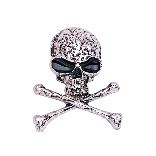 Sonducket Broche de calavera de estilo Punk, broches encantadores de tibias cruzadas para mujer, bisutería de moda para el Día de San Valentín, Pascua, Accesorios de disfraces Plata Sonducket AP004648-01