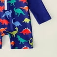 thumbnail image 6 of Zanarzt Baby Swimsuit Romper Baby Boy Swimsuit One Piece Long Sleeve Bathing Suit Rash Guard UPF 50+ Sun Protection with Hat Dark Blue,3-4 Years, 6 of 6