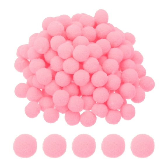 0.6inch Pom Poms for Crafts, 500pcs Pompoms for Crafts Puff Balls Bulk Fuzzy Balls for Hats Christmas Art DIY, Pink