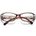 thumbnail image 1 of MAGIMODAC Women Reading Glasses Cateye Floral Fashion Plastic Eyeglasses Eyewear Readers (1 Pcs Brown Reading Glasses, +1.25), 1 of 4