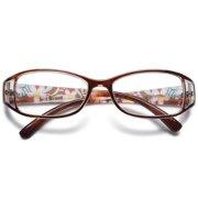 MAGIMODAC Women Reading Glasses Cateye Floral Fashion Plastic Eyeglasses Eyewear Readers (1 Pcs Brown Reading Glasses, +1.5)