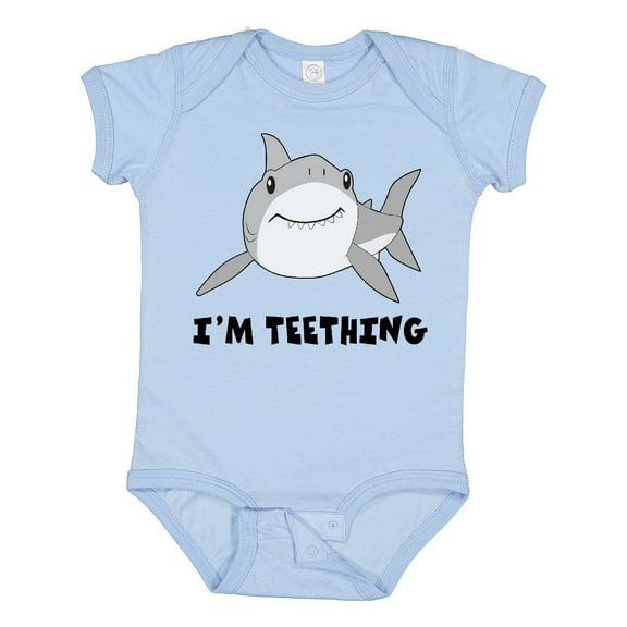 Inktastic I'm Teething Cute Shark Boys or Girls Baby Bodysuit
