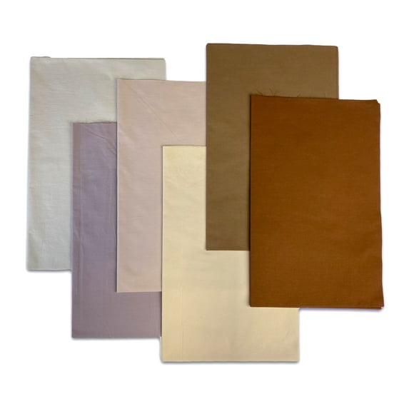 Extra Large 100% Cotton Fat Quarters Fabric Bundles 18" x 29" For Sewing Masks, Quilting - 6 Pack Brown's