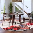 thumbnail image 3 of Large Round Rug 8Ft Washable Non-Slip, Valentine's Day Circle Area Rugs for Living Room Bedroom, Red Truck Balloons Footballs Love Romantic Indoor Floor Mats Carpet Runner for Home Decor, 3 of 8