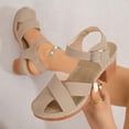thumbnail image 4 of QNANSPI Women's Wedge Heel Shoes, Summer Casual Footwear for Women, Women Buckle Closure Fashion Broad Heel Slide Footwear For Summer Shoes, 4 of 6