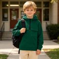 thumbnail image 5 of ITSAME Boys Half Zip Fleece Hoodie Pullover Long Sleeve Loose Fit Casual Fashion Sweatshirt with Chest Pockets Size 12, 5 of 9