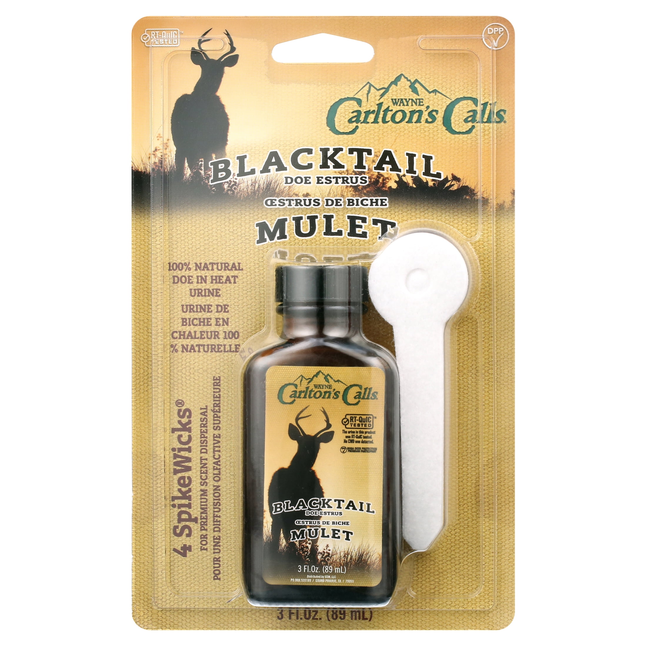 Hunters Specialties Natural Blacktail Doe Estrus, Deer Buck Lure Scent Attractant for Hunting - 3 OZ Bottle with Four Spike Wicks