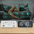thumbnail image 2 of Digital Alarm Clock, Mirror LED Clock, Desk Clock with Voice Control, 4 Adjustable Brightness, Dual Alarms, Snooze, USB Charging Port, for Bedroom, Bedside, Office, Kids, Elderl, 2 of 8