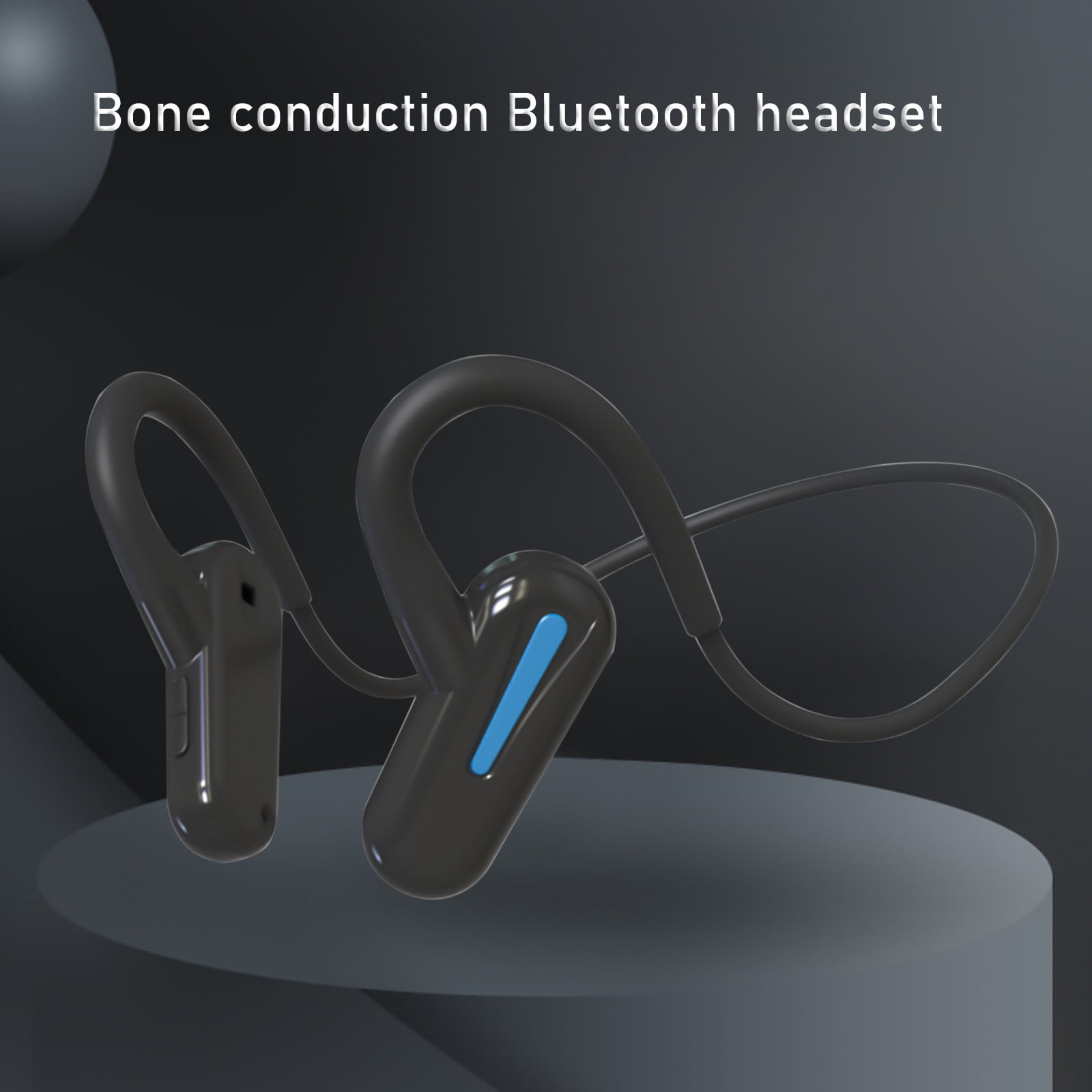 Open Ear Headphones, Bluetooth 5.3 Air Conduction Headphones with Mic Wireless Premium Stereo Sound Earbuds with 40H Playtime & Digital Display, IPX6 Earbuds for Running Fitness(Black)