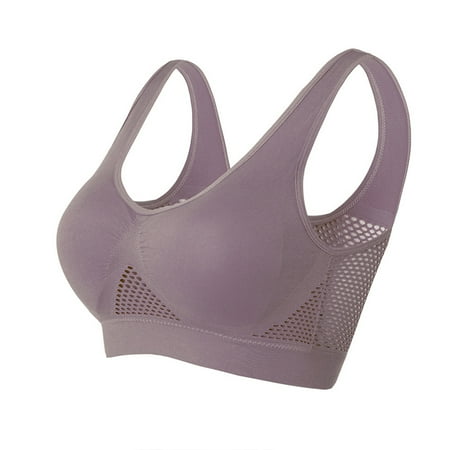 Fjuchai Womens Plus Size Bra Comfort Tank Yoga Bra Female Sports Underwear S-7XL