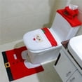 thumbnail image 5 of Billuyoard Patrón navideño a prueba de moho, impermeable, cubierta de asiento de inodoro para baño, almohadilla para pies y juego de cubierta de tanque Kits de decoración para fiestas No.2 Billuyoard HA047121-02, 5 of 5