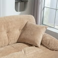 thumbnail image 4 of Modular Sectional Sofa,Chenille Deep Seat Couch Loveseat with Two Extra Pillows, Double Layer Cushion Features Memory Foam and Pocket Springs,for Living Room, Apartment,Studio,Office,Khaki, 4 of 7