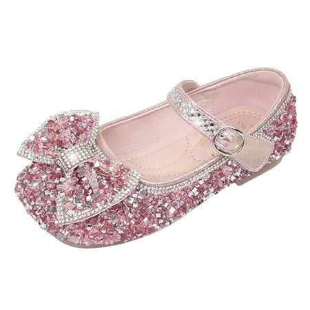 

Children Bow Knit Princess Cute Shoes Pearl Sandals For Party Toddler Butterfly Rhinestone Shinny Baby Kid Girl Princess Shoes