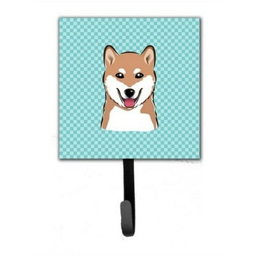 Carolines Treasures BB1163SH4 Checkerboard Blue Shiba Inu Leash & Key Holder