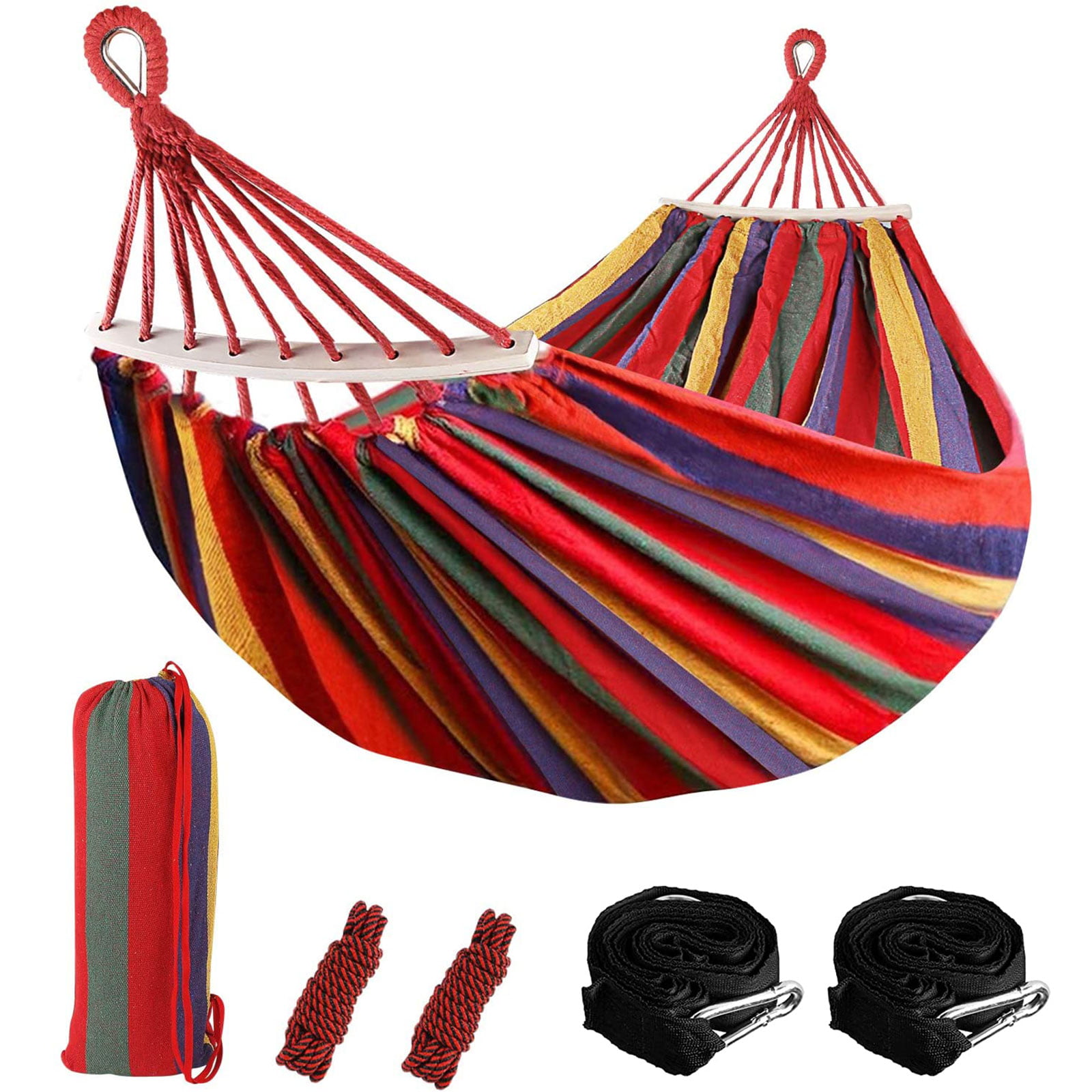 Outdoor Double Two 2 Person Canvas Camping Hammock Bed Swing Hanging Travel Tent 