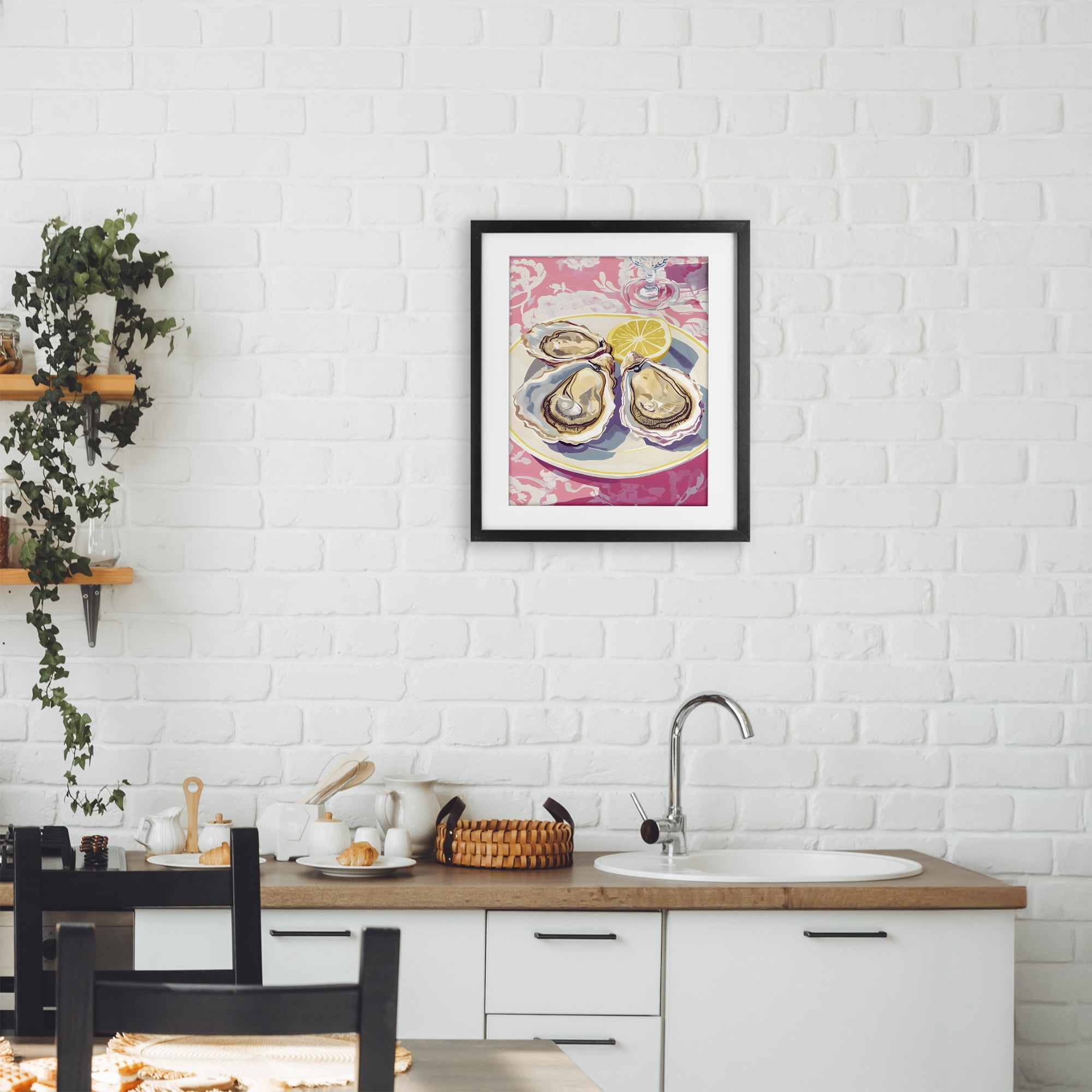 Stupell Industries Plated Oysters & Lemons Black Framed Print Under Glass, design by The Prints Vibe
