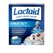 Lactaid Fast Act Lactose Intolerance Caplets, 12 Travel Packs of 1-ct.