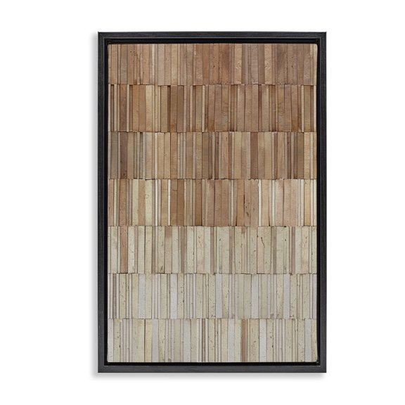 Stupell Industries Modern Tiled Terracotta Wall Black Floating Frame Canvas Art, 17 x 25, by Flora Kouta