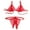 Red, variant on PULLIMORE Womens Sexy Lingerie Lace Bra Thong Panty Set Babydoll Underwear (White, L)