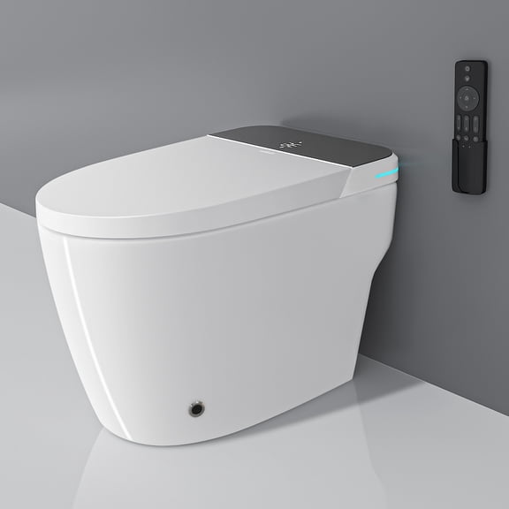 Smart Toilet with Auto Flush, Heated Seat, Bidet Wash, Foot Sensor, Warm Water & Dryer