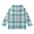 thumbnail image 4 of SGFCWSX Girls Hooded Sweatshirts Kids Full Zip Hoodie Plaid Long Sleeve Sweatshirt Jacket Sky Blue Size 11 Years, 4 of 6