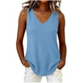 thumbnail image 5 of GUACER Ribbed V-Neck Tank Top for Women Sleeveless Blouses Casual Summer Basic Top for Layering, 5 of 6